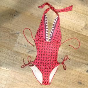One piece bathing suit.